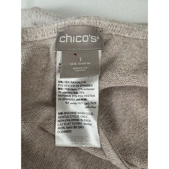 Chicos SZ 1 M 8 Cozy Front Tie dolman batwing sleeve draped Cardigan Blush Pink - Picture 9 of 12